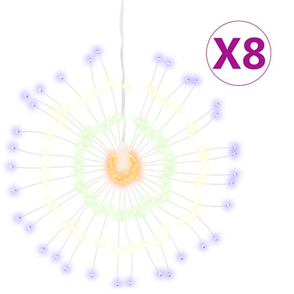 vidaXL j&otilde;ulutuli 140 LEDi, 8 tk, mitmev&auml;rviline, 17 cm