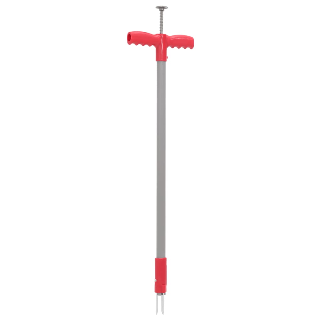 vidaXL Dispozitiv de eliminat buruieni, roșu și gri, 93,5 cm, oțel