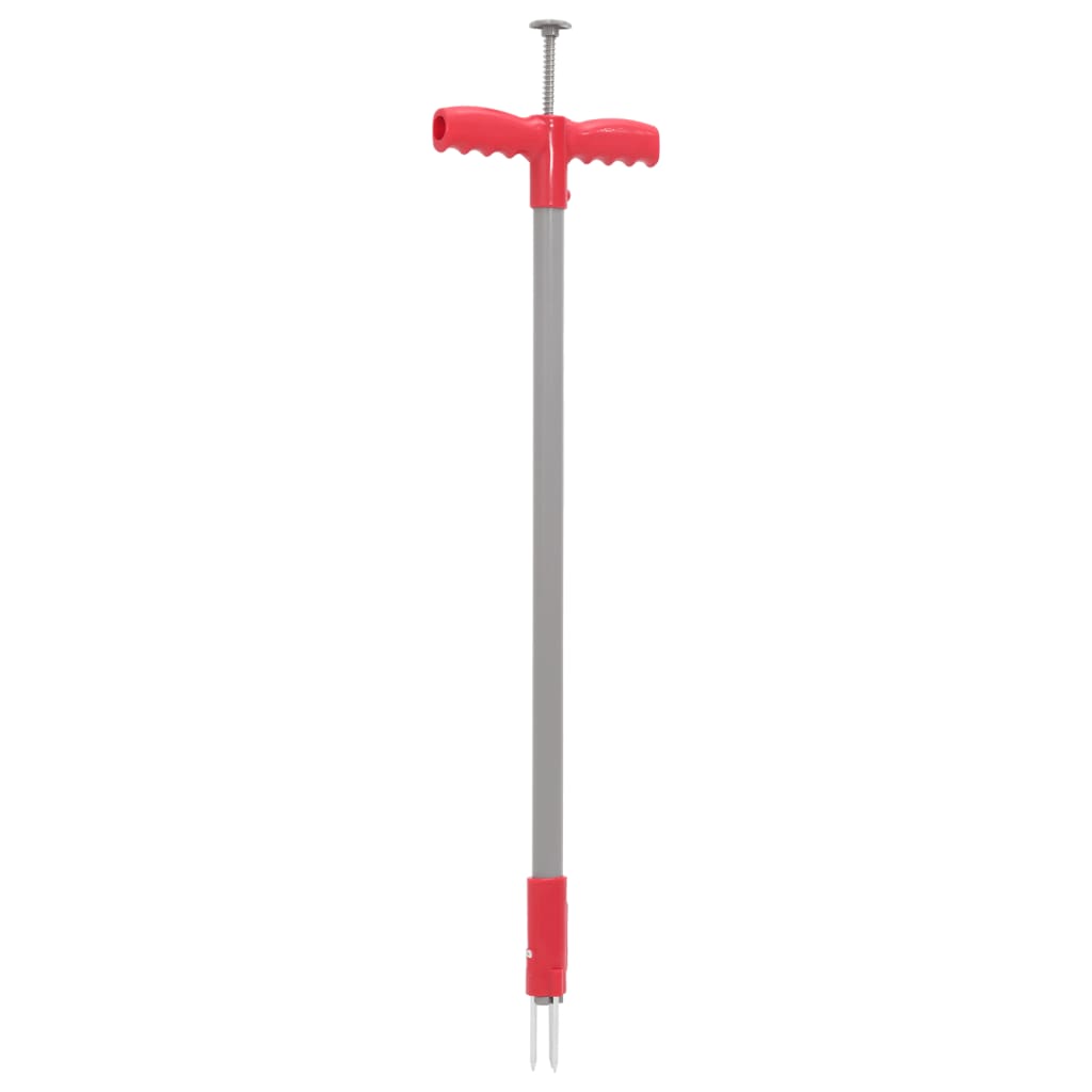 vidaXL Unkrautstecher Rot und Grau 93,5 cm Pulverbeschichteter Stahl