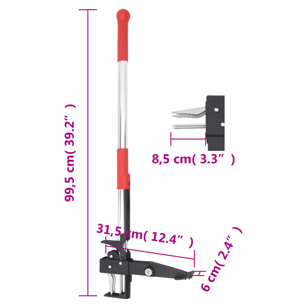  Odstraňovač buriny červený a strieborný 99,5cm eloxovaný hliník