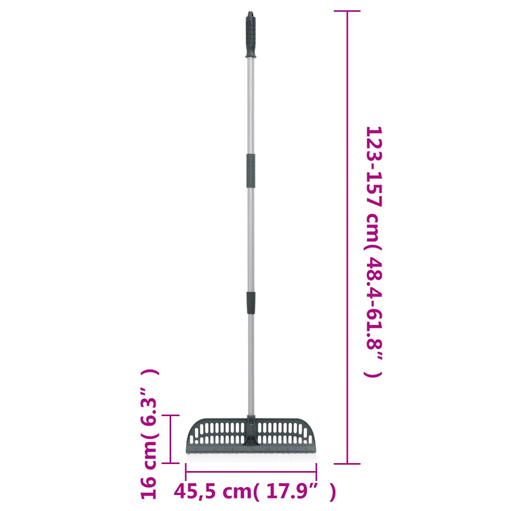 Sötétzöld polipropilén 2 az 1-ben lombgereblye 157 cm 