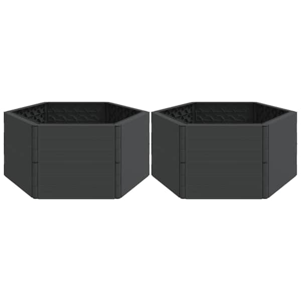 vidaXL aia taimekastid 2 tk, antratsiithall, PP