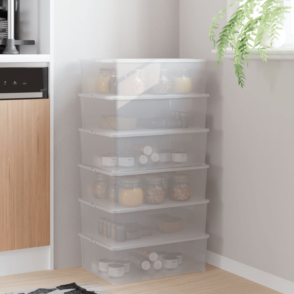 vidaXL Plastlådor 6 st 10 L stapelbara