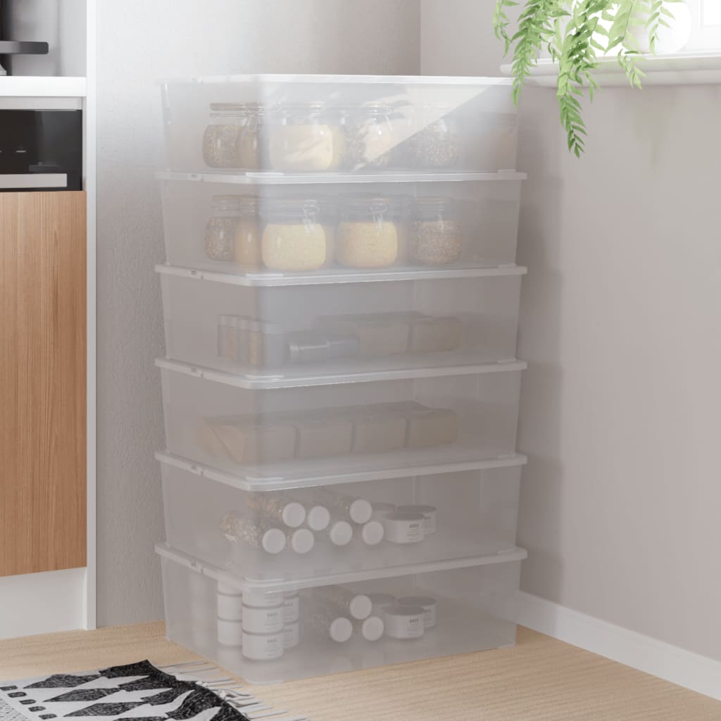 vidaXL Plastlådor 6 st 25 L stapelbara