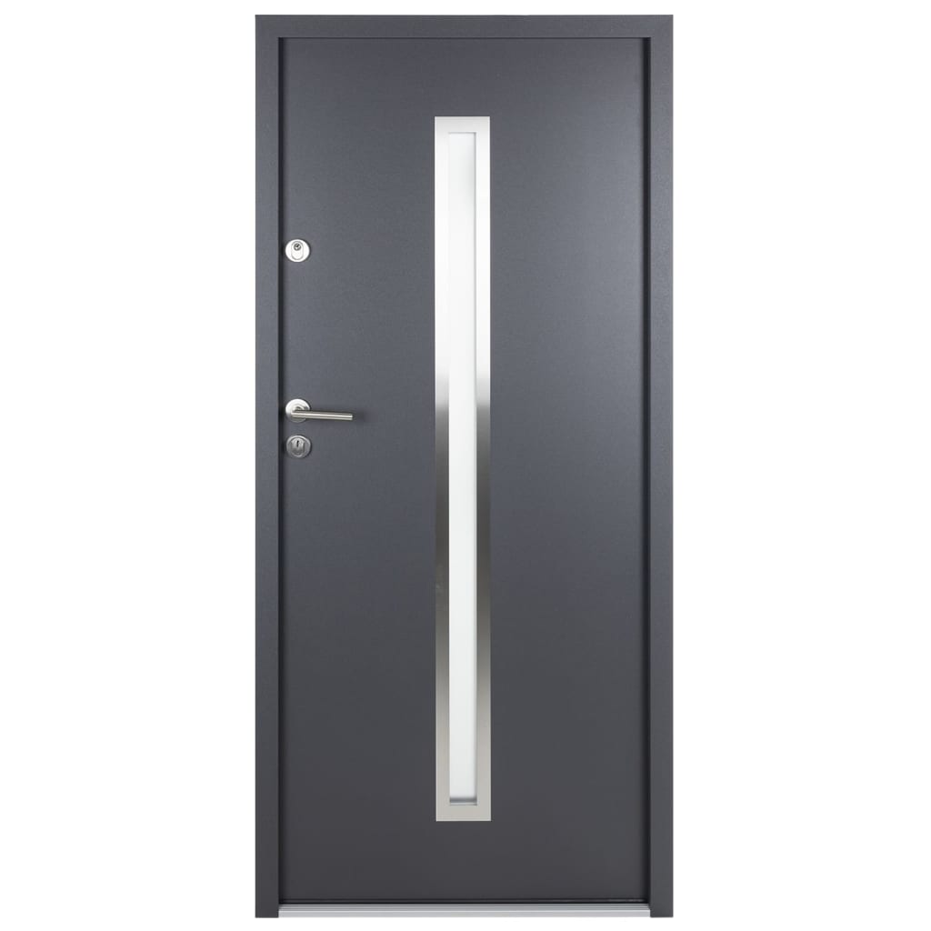 vidaXL Front Door Anthracite 100x200 cm Aluminium