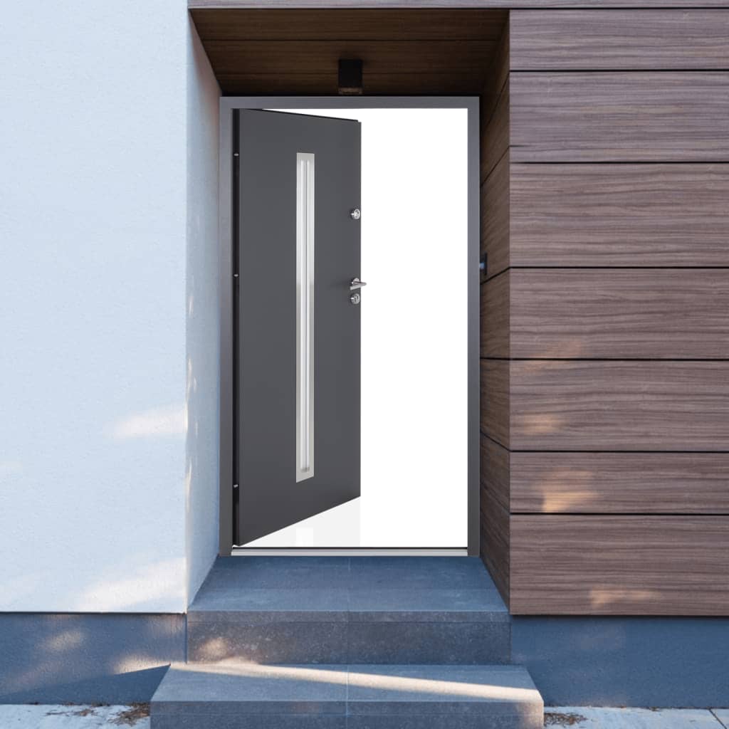 vida XL Haustür Anthrazit 100x 200 cm Aluminium