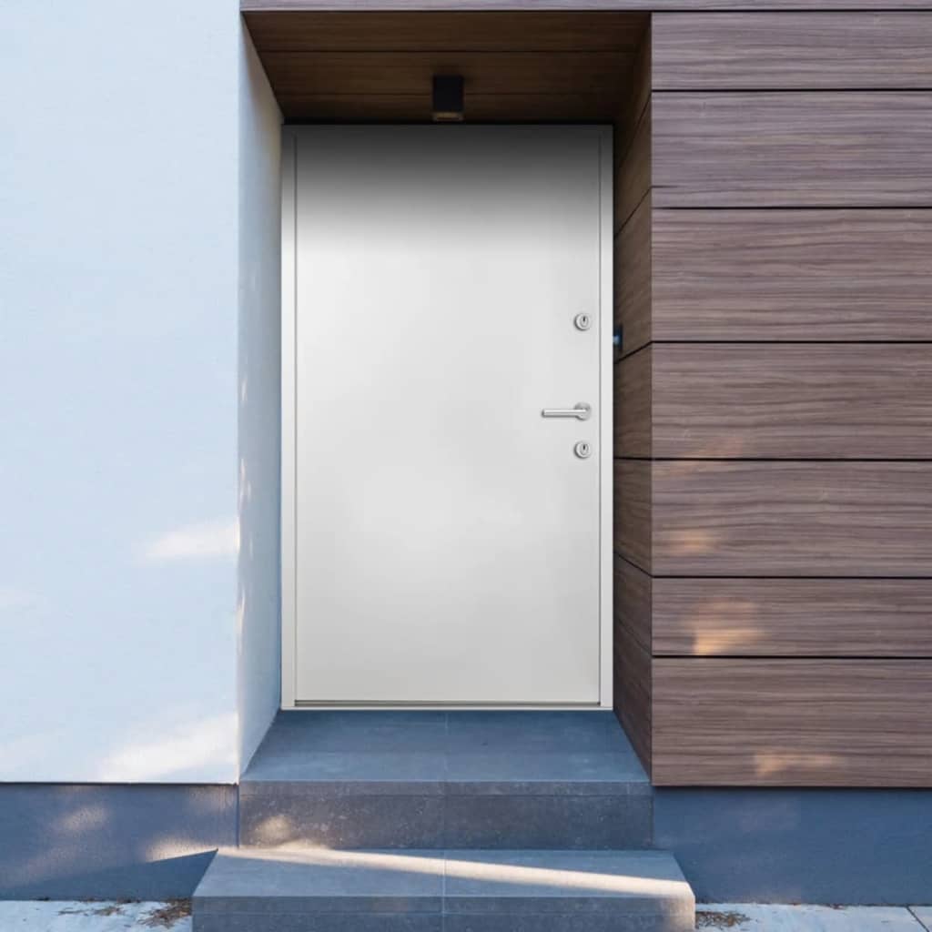 Vchodové dveře bílé 110 x 207,5 cm hliník