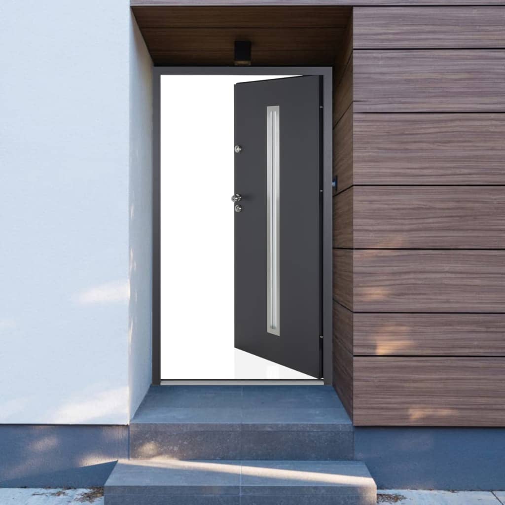 Vchodové dveře antracitové 90 x 200 cm hliník