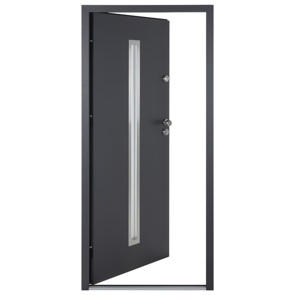 vidaXL Voordeur 100x200 cm aluminium antracietkleurig