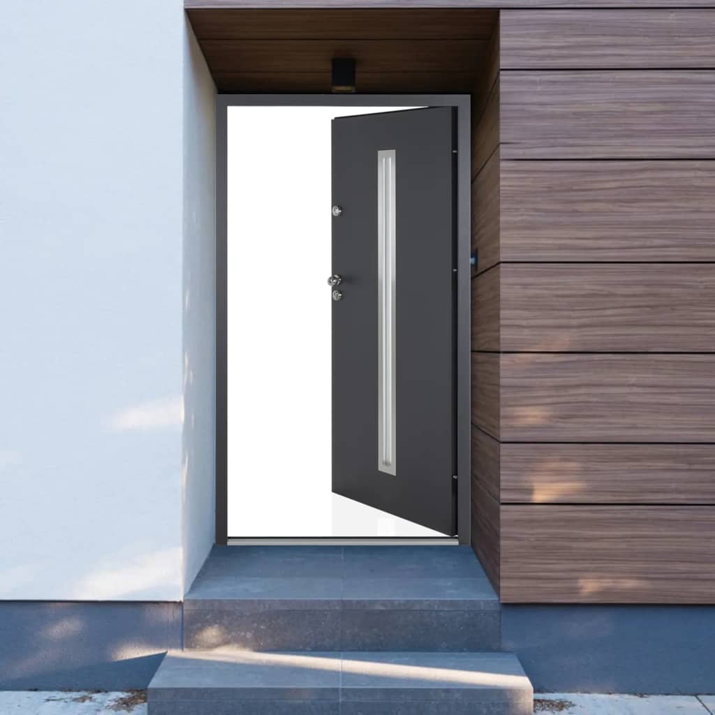 vida XL Haustür Anthrazit 110x 207,5 cm Aluminium