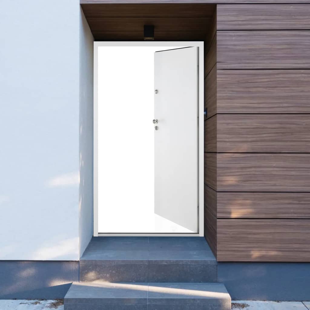 vida XL Haustür Weiß 90x 200 cm Aluminium