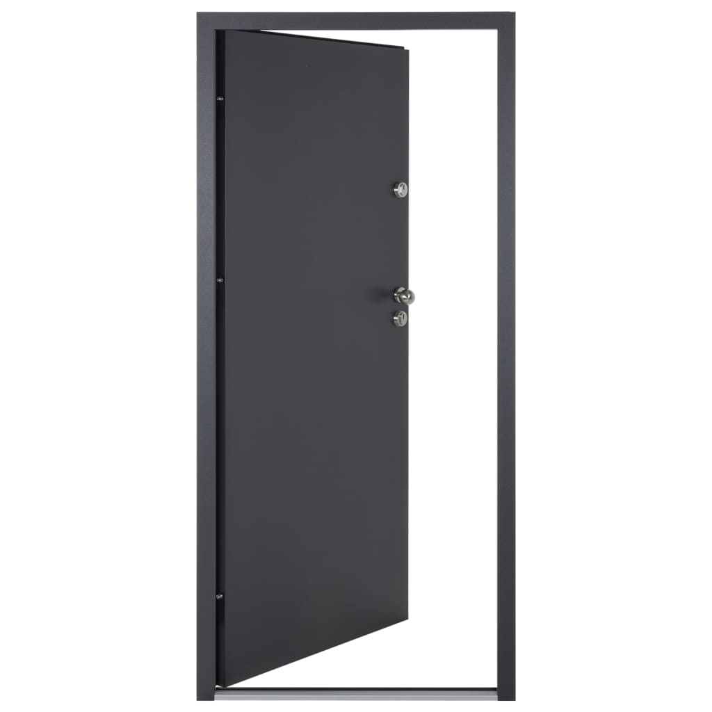 vidaXL Voordeur 100x200 cm aluminium antracietkleurig