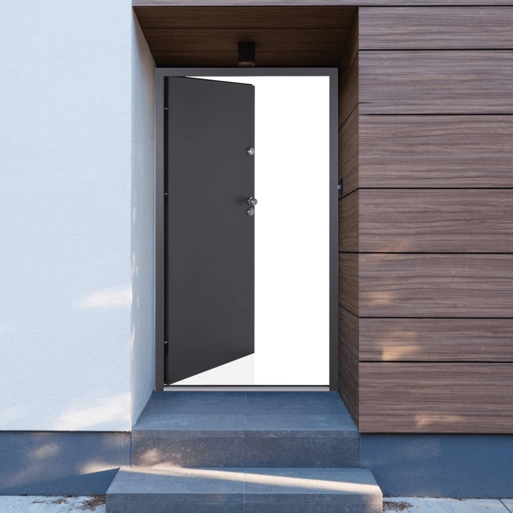 Vchodové dveře antracitové 100 x 200 cm hliník