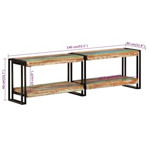 TV skříňka 140 x 30 x 40 cm masivní recyklované dřevo - obrázek 7