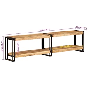 TV skříňka 160 x 30 x 40 cm masivní mangovníkové dřevo - obrázek 7