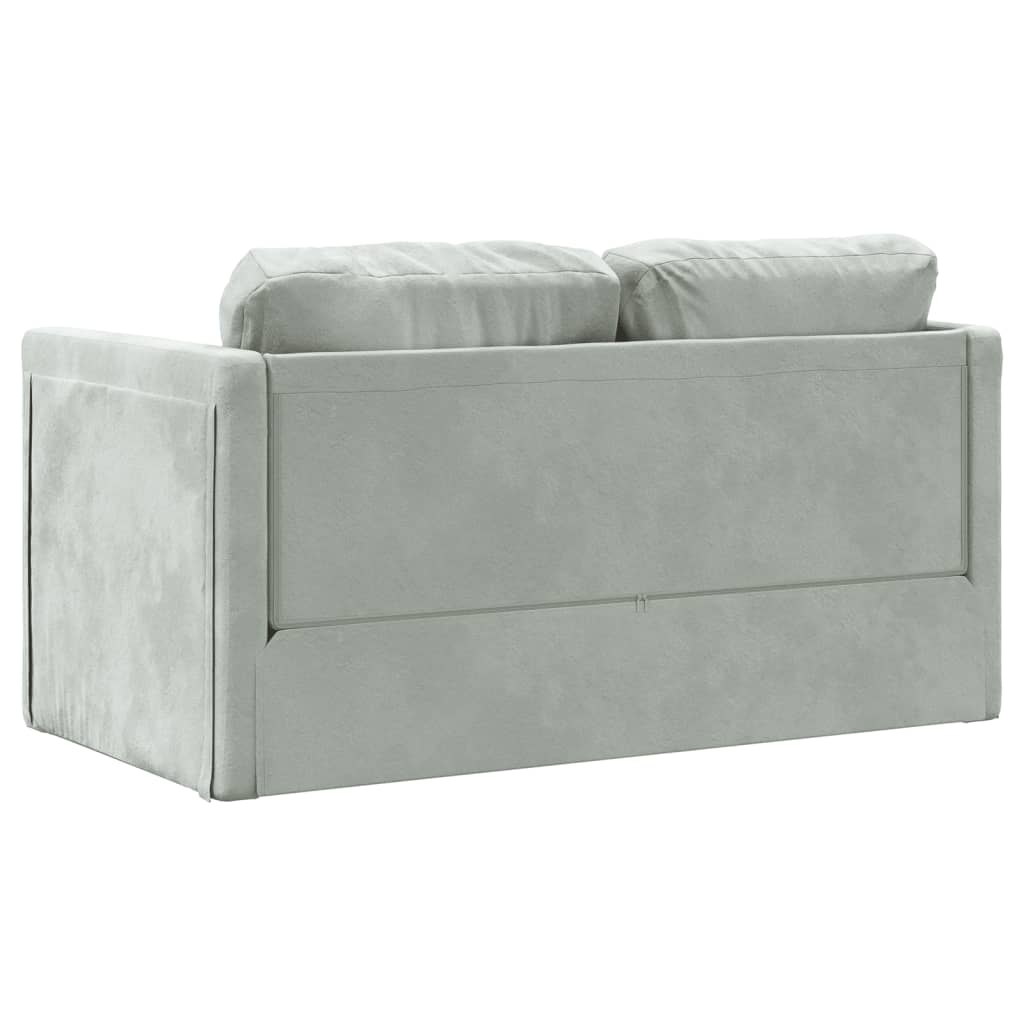 Divano Letto da Terra 2 in 1 Grigio Chiaro 122x204x55cm Velluto vidaXL