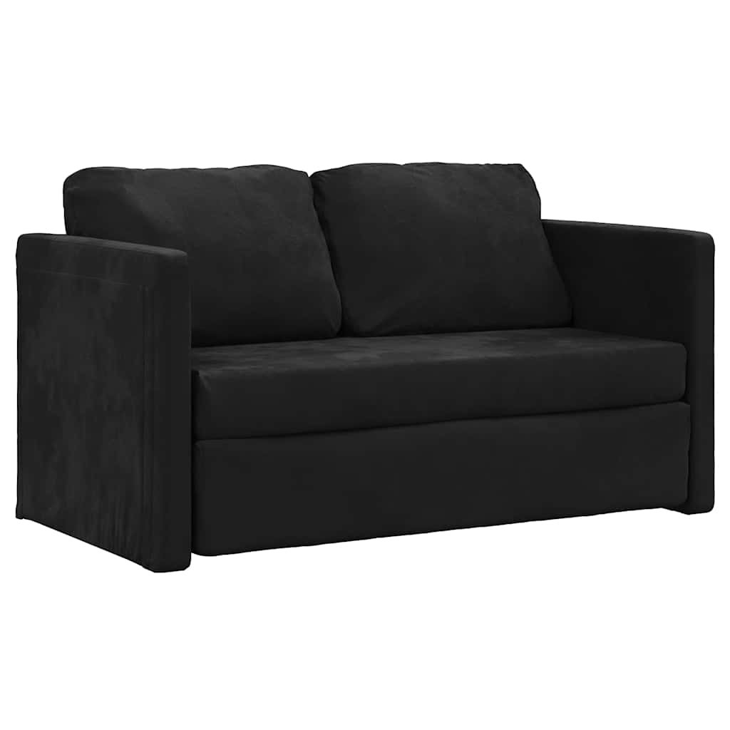 Thumbnail - vidaXL Bodensofa mit Schlaffunktion Schwarz 122x204x55 cm Samt