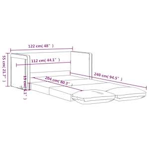 Podlahová rozkládací pohovka 2 v 1 zelená 122x204x55 cm samet - obrázek 12