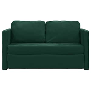 Podlahová rozkládací pohovka 2 v 1 zelená 122x204x55 cm samet - obrázek 5