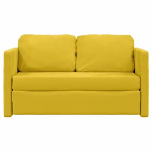 Podlahová rozkládací pohovka 2v1 tmavě žlutá 122x204x55cm samet - obrázek 5