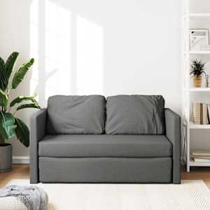 Podlahová rozkládací pohovka 2v1 tmavě šedá 112x174x55cm textil - obrázek 3