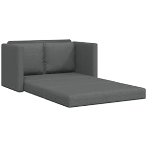 Podlahová rozkládací pohovka 2v1 tmavě šedá 112x174x55cm textil - obrázek 4