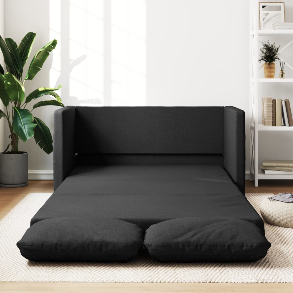 vidaXL Canapea extensibilă 2 în 1, negru, 112x174x55 cm, textil