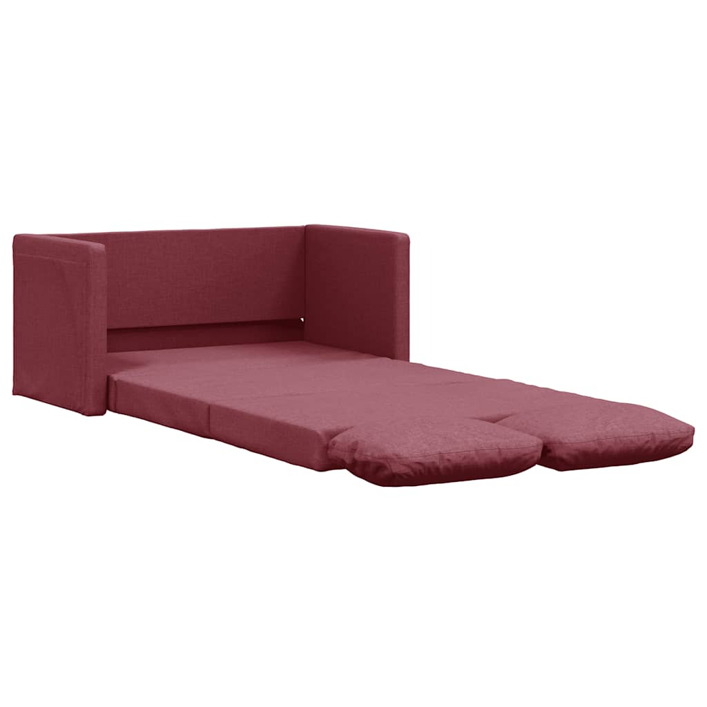 vidaXL Podlahová rozkládací pohovka 2 v 1 vínová 112x174x55 cm textil