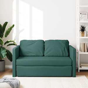 Podlahová rozkládací pohovka 2 v 1 zelená 112x174x55 cm textil - obrázek 3