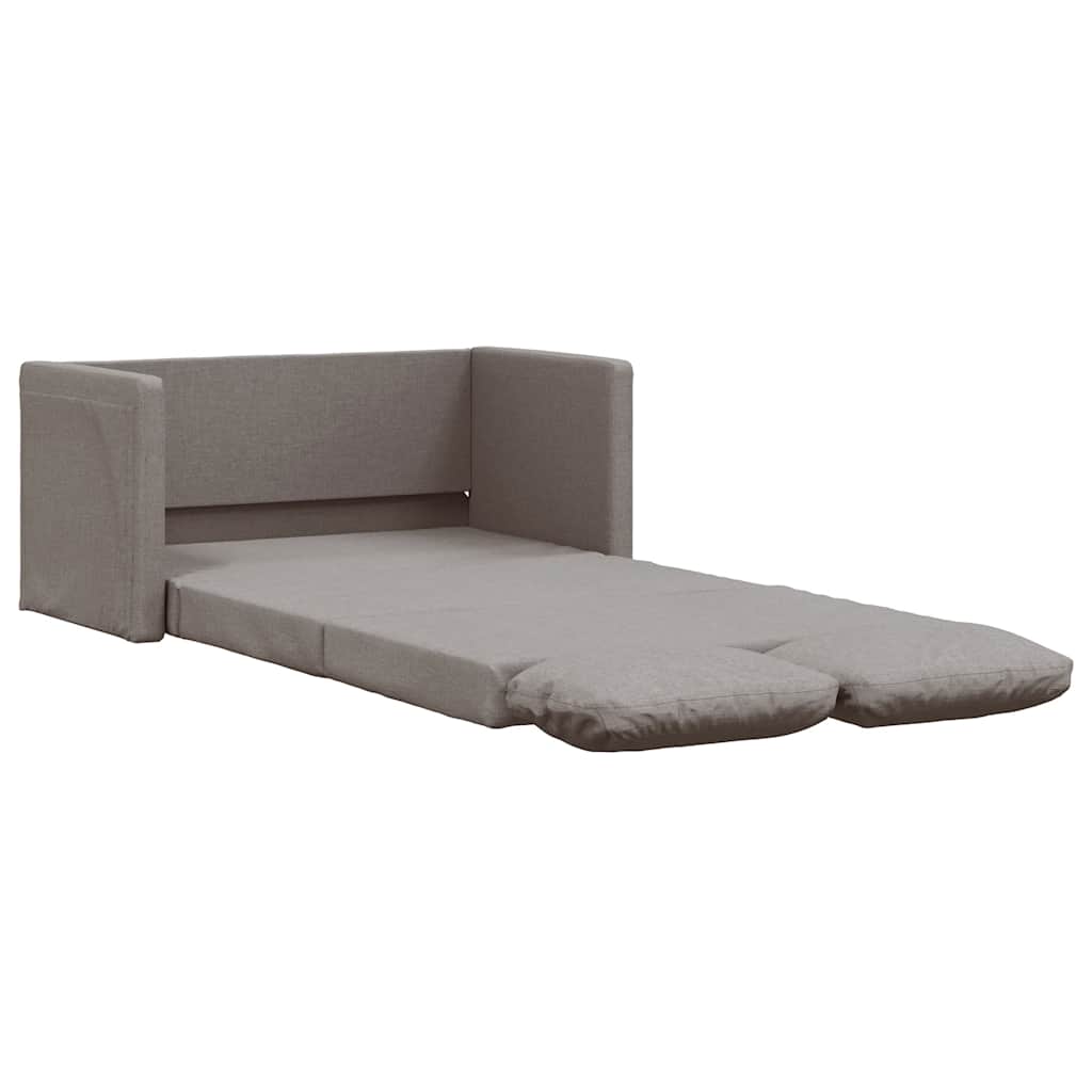 vidaXL Podlahová rozkládací pohovka 2 v 1 taupe 112x174x55 cm textil