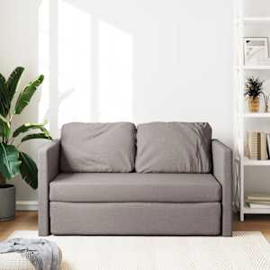 Podlahová rozkládací pohovka 2 v 1 taupe 112x174x55 cm textil - obrázek 3