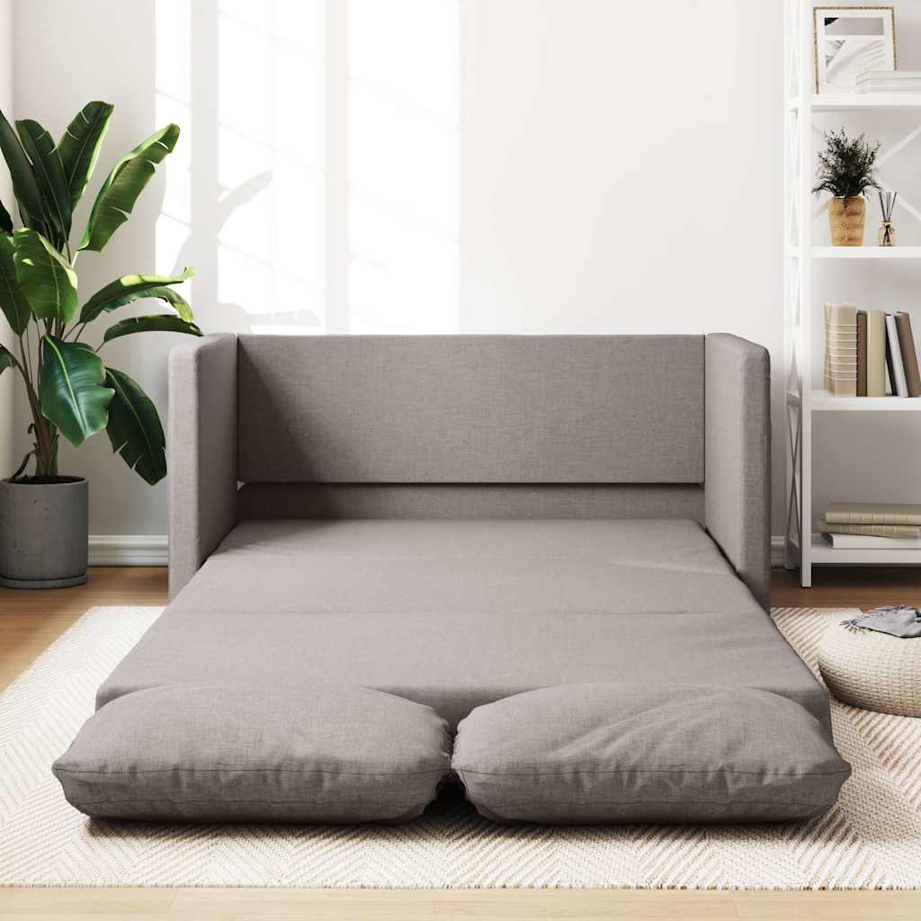 vidaXL Canapea extensibilă 2 în 1, gri taupe, 112x174x55 cm, textil