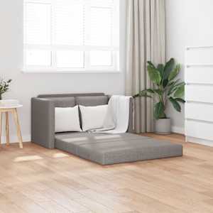 Podlahová rozkládací pohovka 2 v 1 taupe 112x174x55 cm textil - obrázek 1