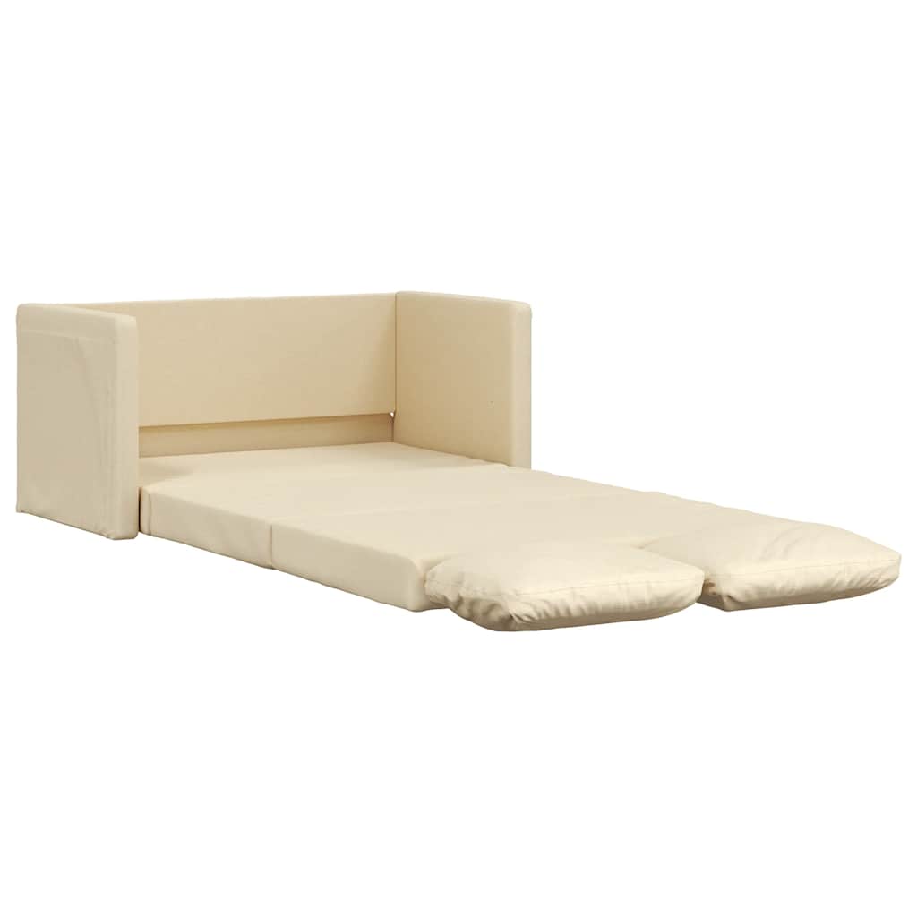 vidaXL Podlahová rozkládací pohovka 2 v 1 krémová 112x174x55 cm textil