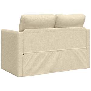 Podlahová rozkládací pohovka 2 v 1 krémová 112x174x55 cm textil - obrázek 7