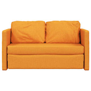 Podlahová rozkládací pohovka 2 v 1 žlutá 112x174x55 cm textil - obrázek 5