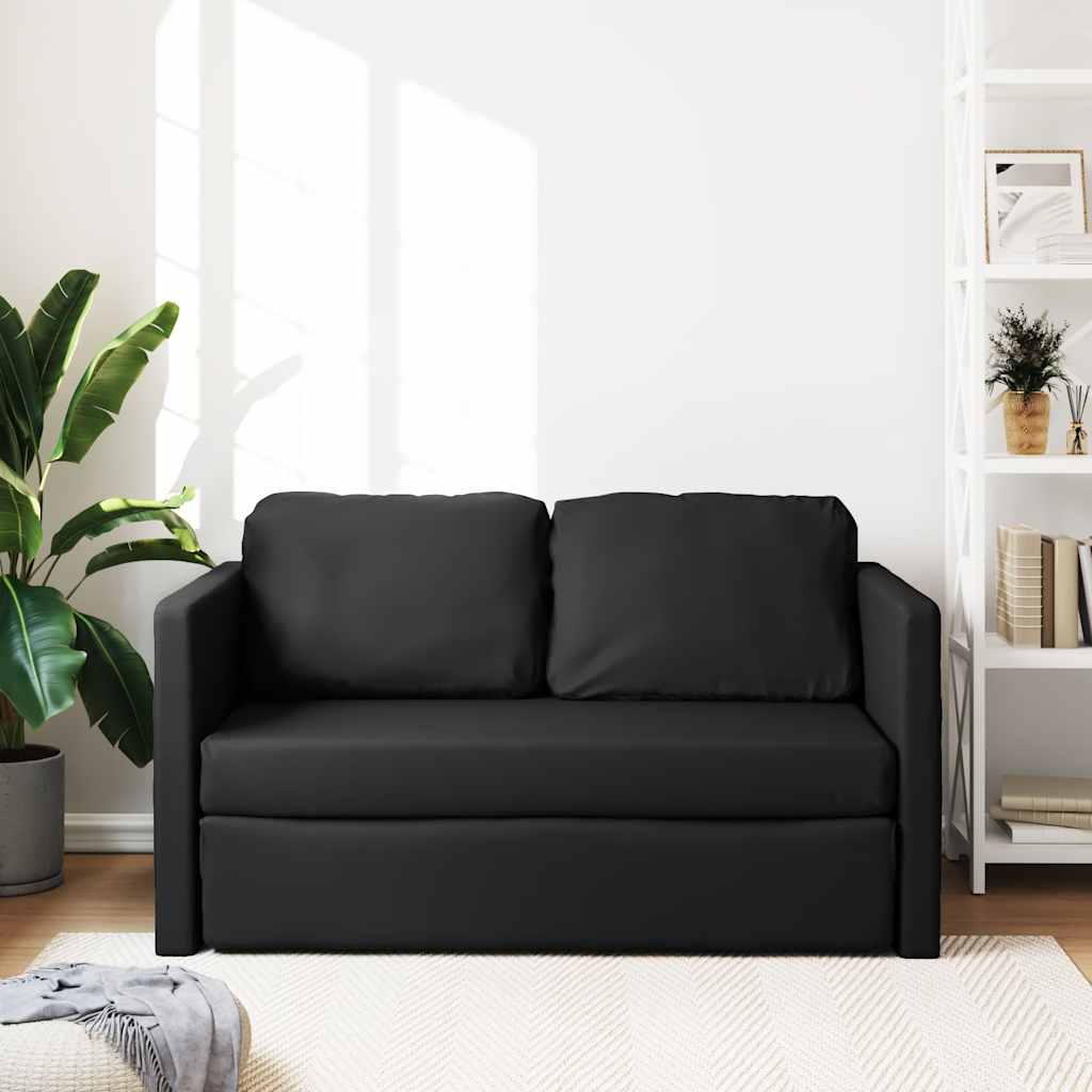 Thumbnail - vidaXL Bodensofa mit Schlaffunktion Schwarz 112x174x55 cm Kunstleder