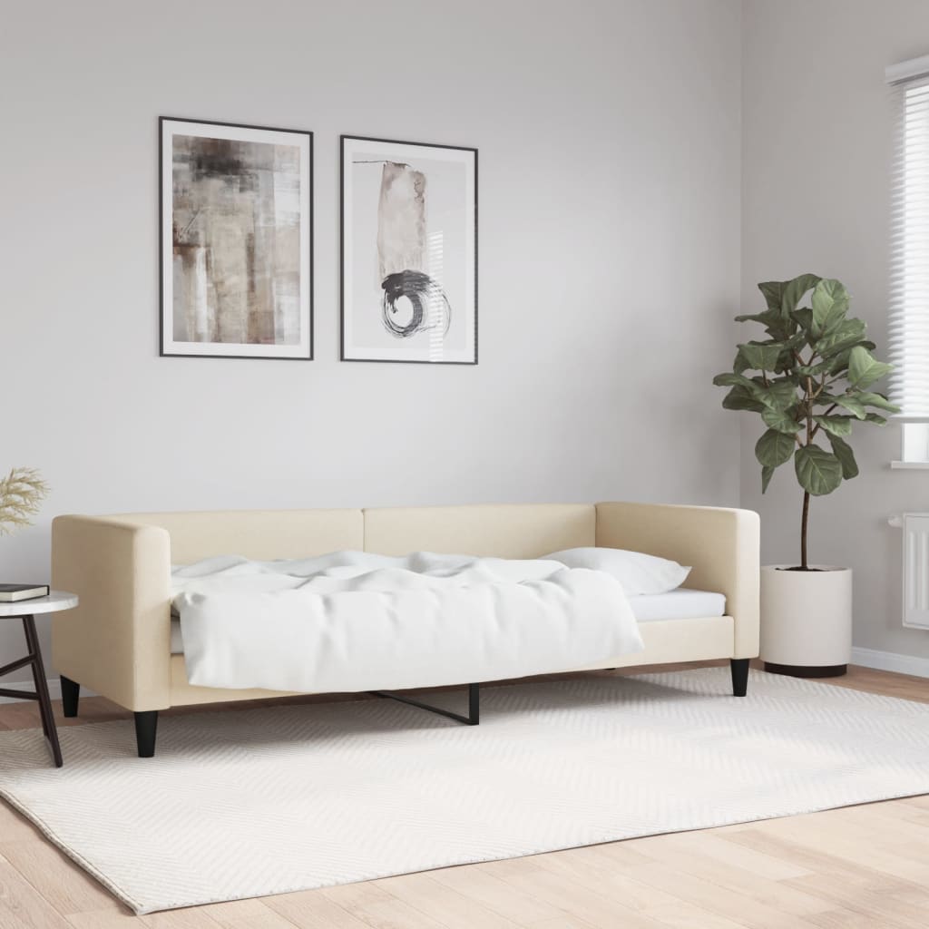 vidaXL Tagesbett Creme 80x200 cm Stoff