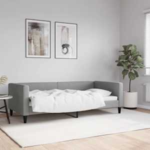 Válenda světle šedá 90 x 190 cm textil - obrázek 1