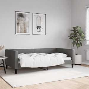 Raztegljiva postelja temno siva 100x190 cm blago