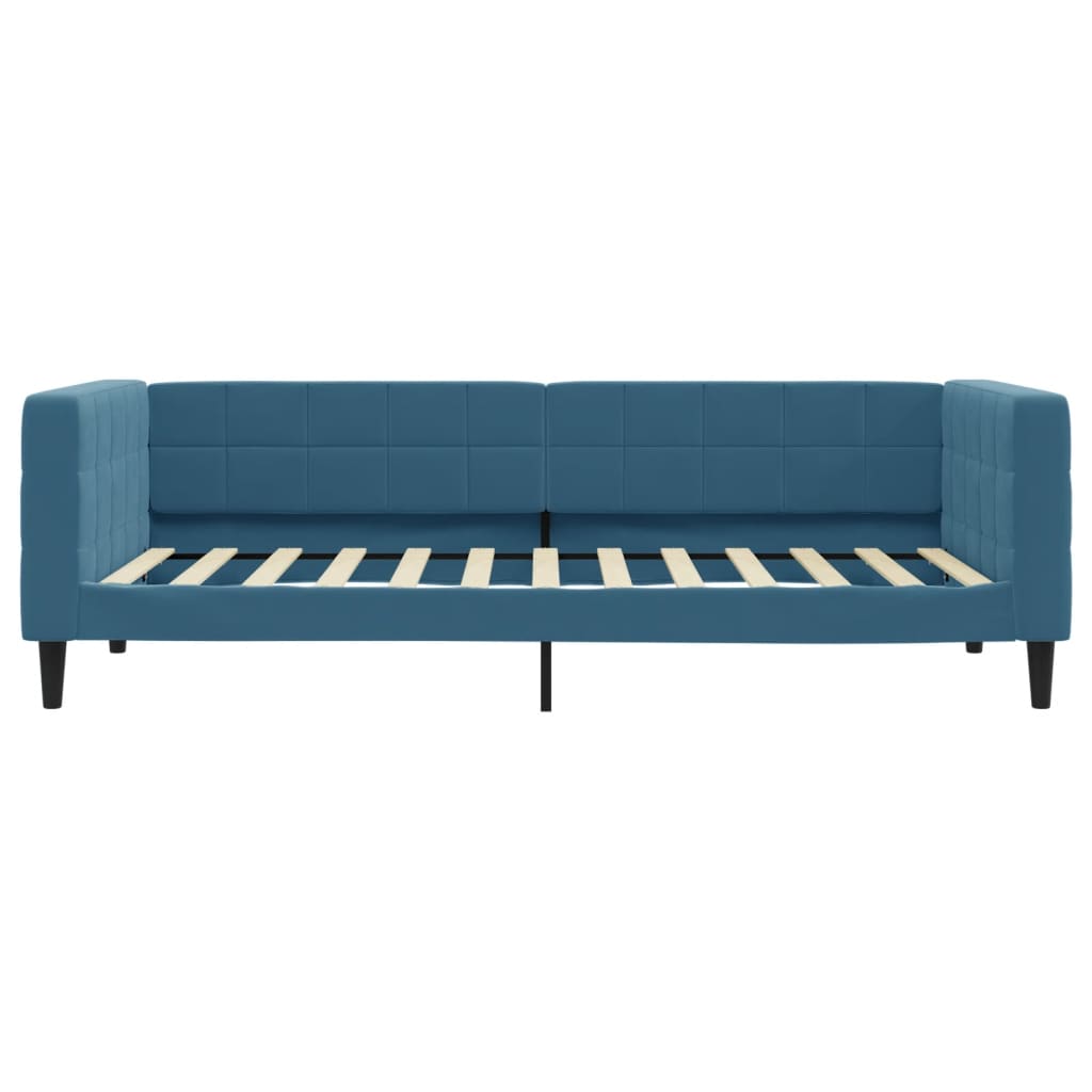 vidaXL Denná posteľ modrá 90x200 cm zamat