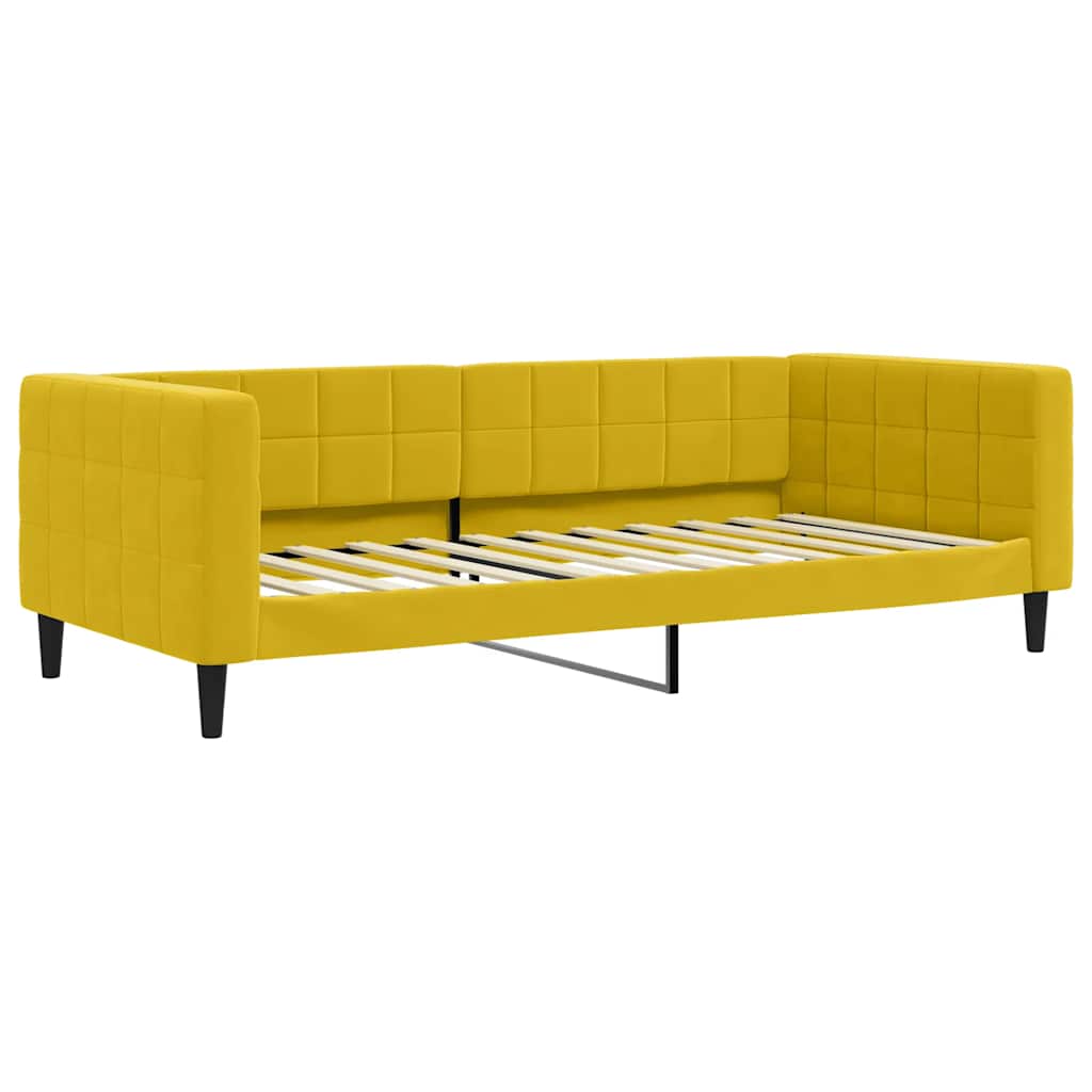 E-shop vidaXL Denná posteľ žltá 90x200 cm zamat
