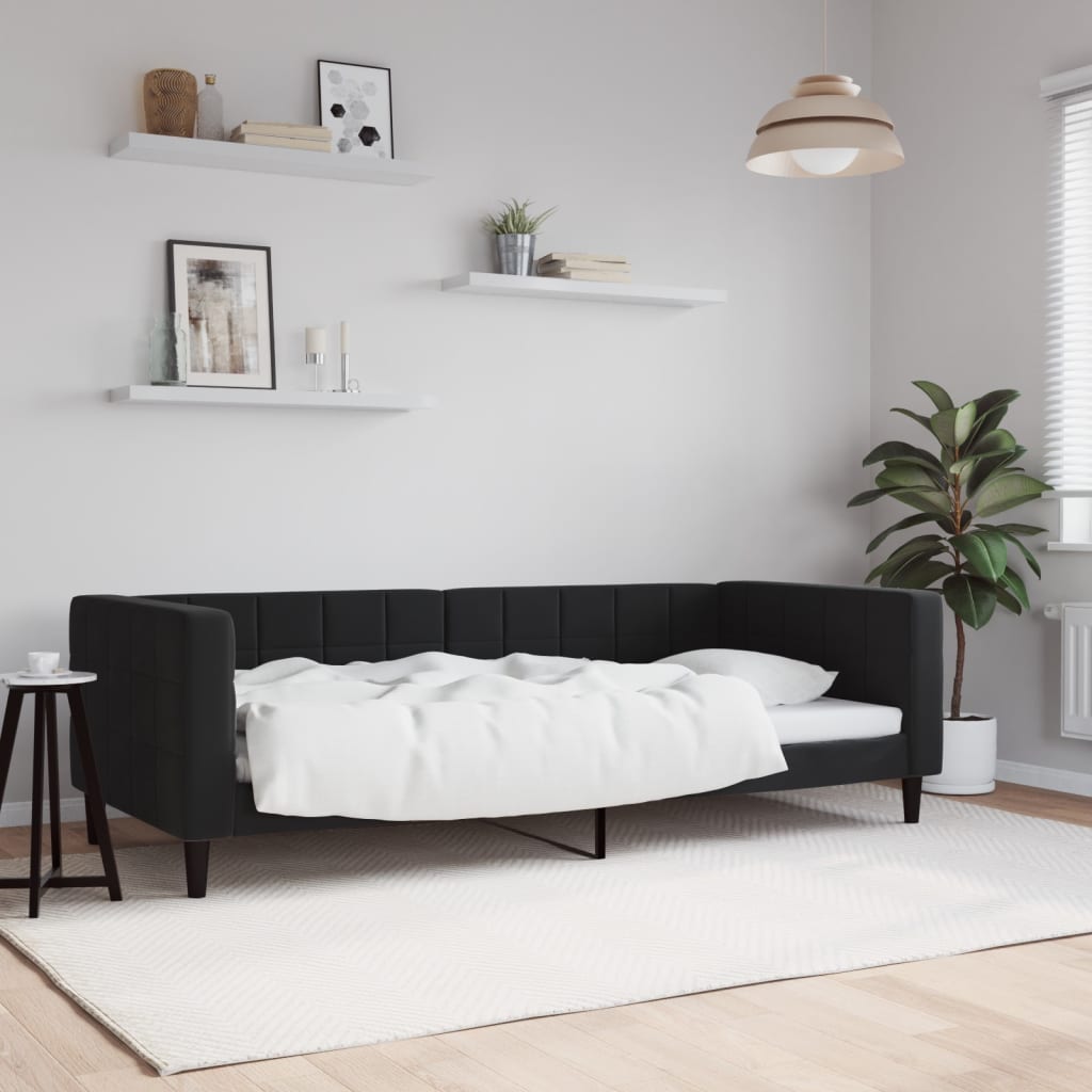 Tagesbett Schwarz 90×190 cm Samt kaufen