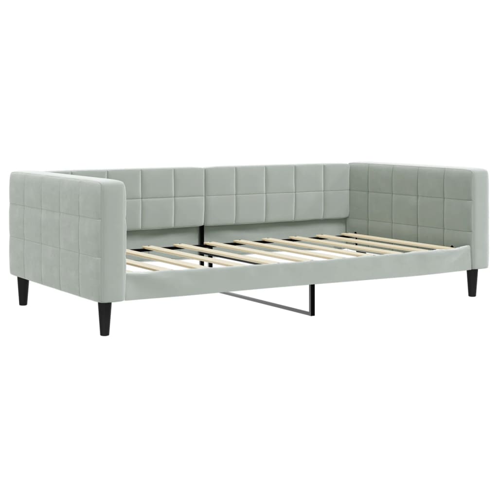 E-shop vidaXL Denná posteľ svetlosivá 100x190 cm zamat