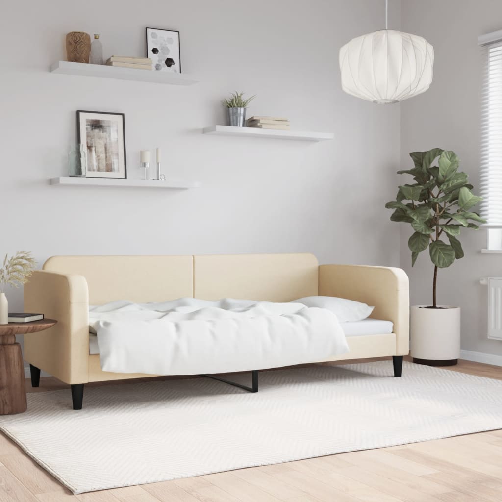 vidaXL Tagesbett Creme 80x200 cm Stoff