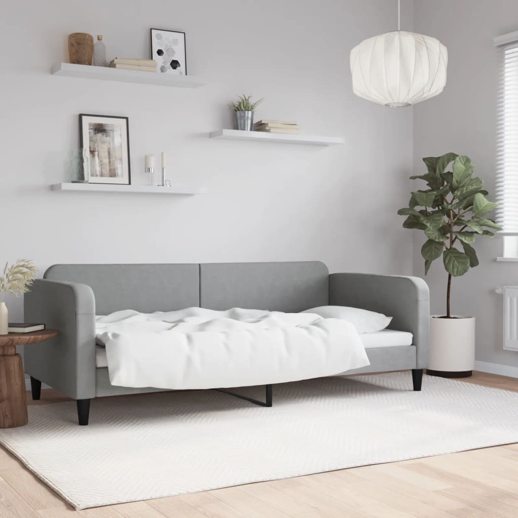 vidaXL daybed 90x200 cm stof lysegrå