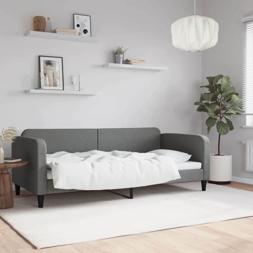 vidaXL daybed 90x200 cm stof mørkegrå