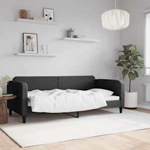 Raztegljiva postelja črna 90x200 cm blago