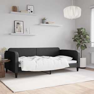 Válenda černá 100 x 200 cm textil - obrázek 1