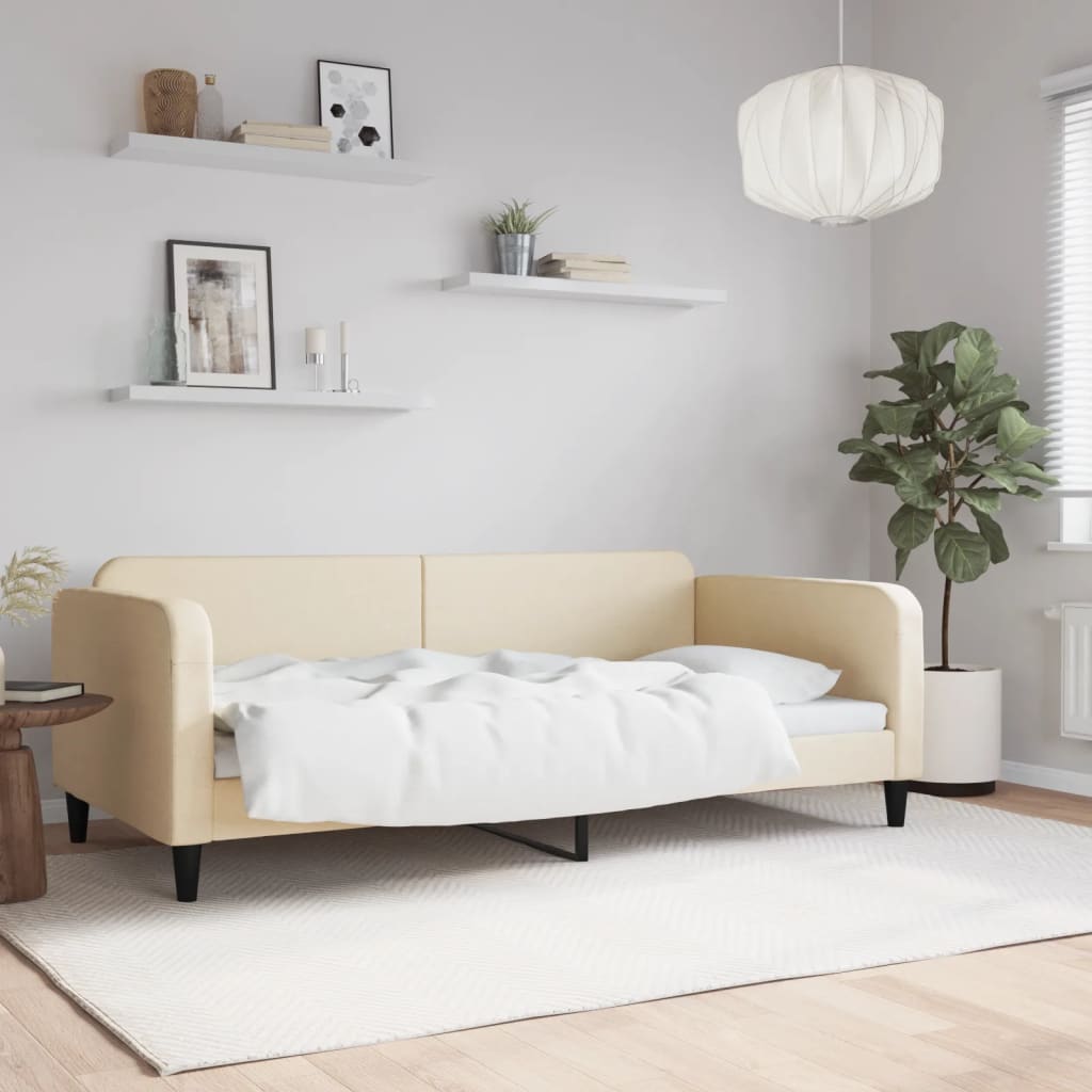 vidaXL Tagesbett Creme 100x200 cm Stoff